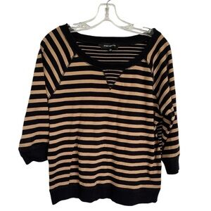 Jones New York 3/4 sleeve striped sweatshirt size XL GUC B-15
